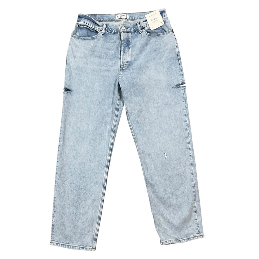Abercrombie & Fitch The Dad High Rise Jeans Light Wash Size 32 14R NWT
